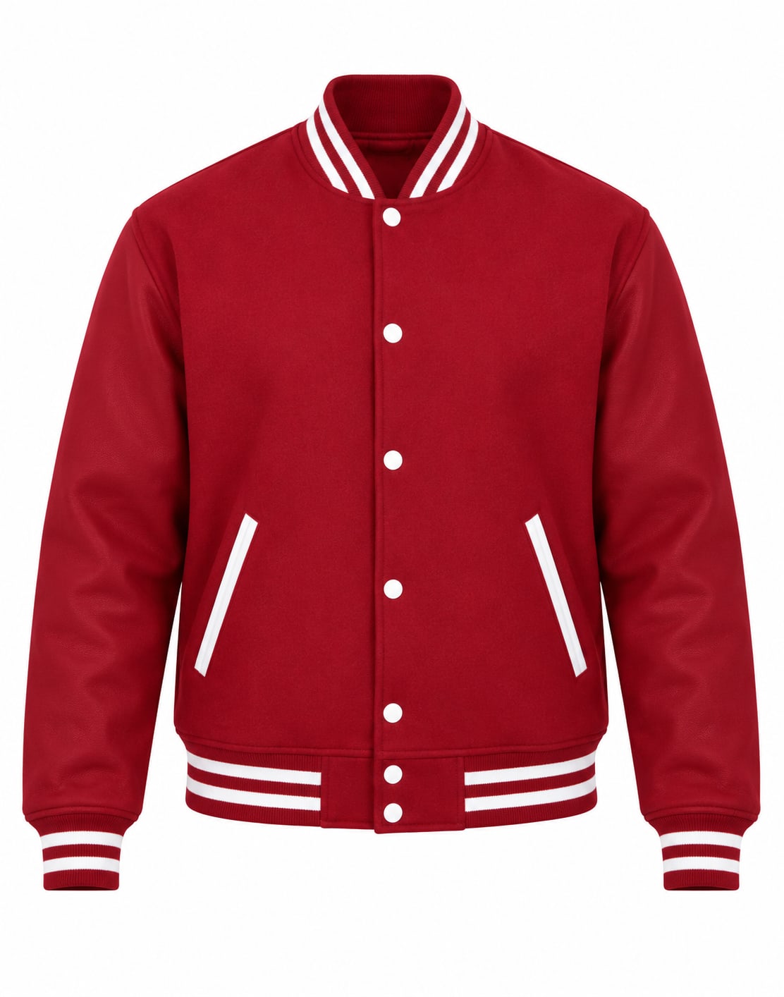 Cardinal Wool Varsity Jacket, front view