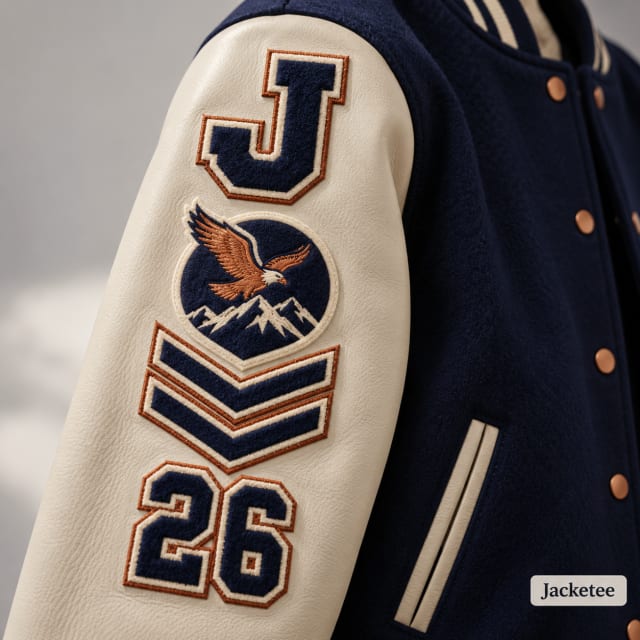 Sleeve felt patches with chevrons and year