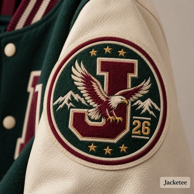 Felt embroidered school crest sleeve patch