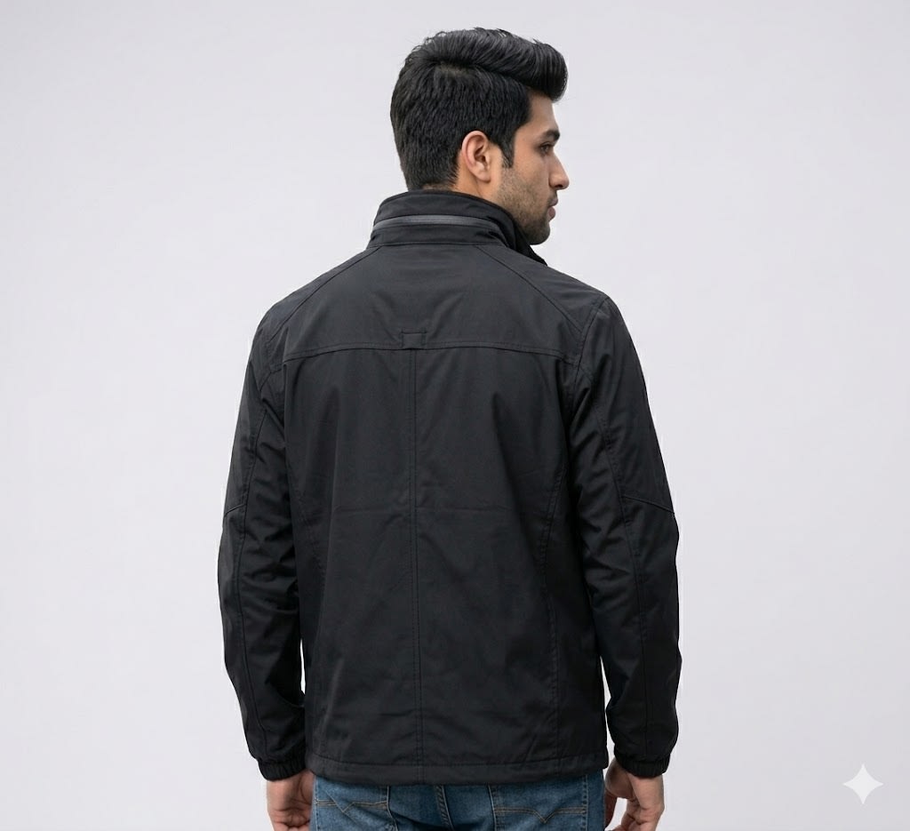 Black & Orange Hooded Jacket - detail view 1