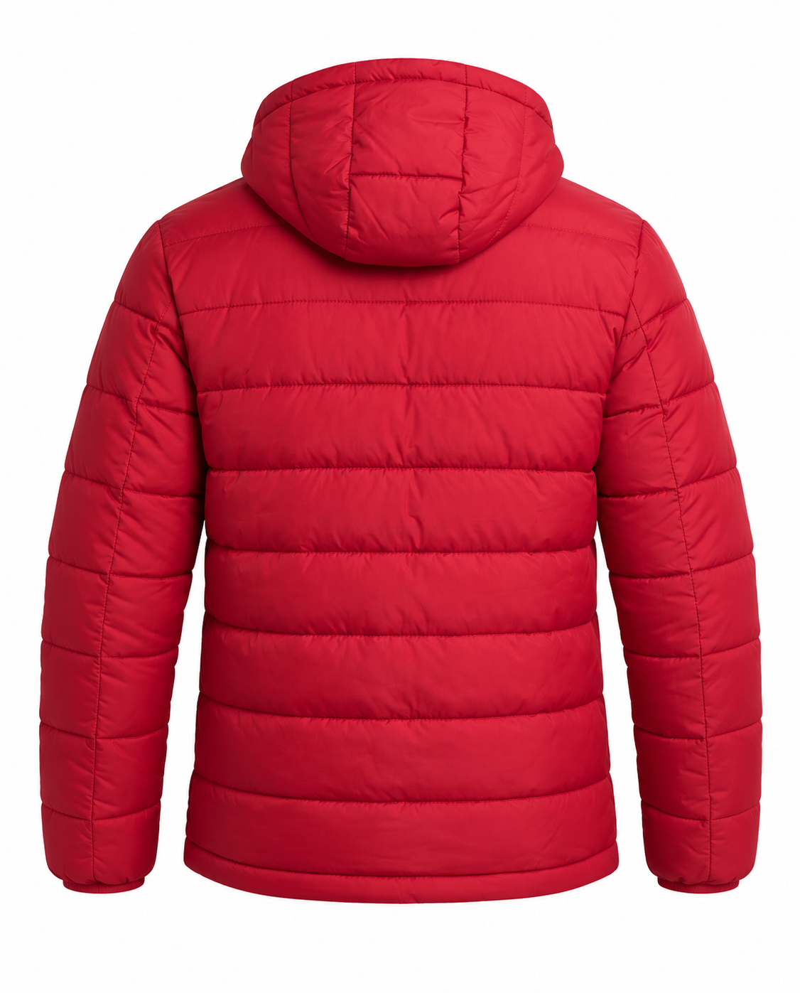Red Puffer Jacket For Mens And Women Back View