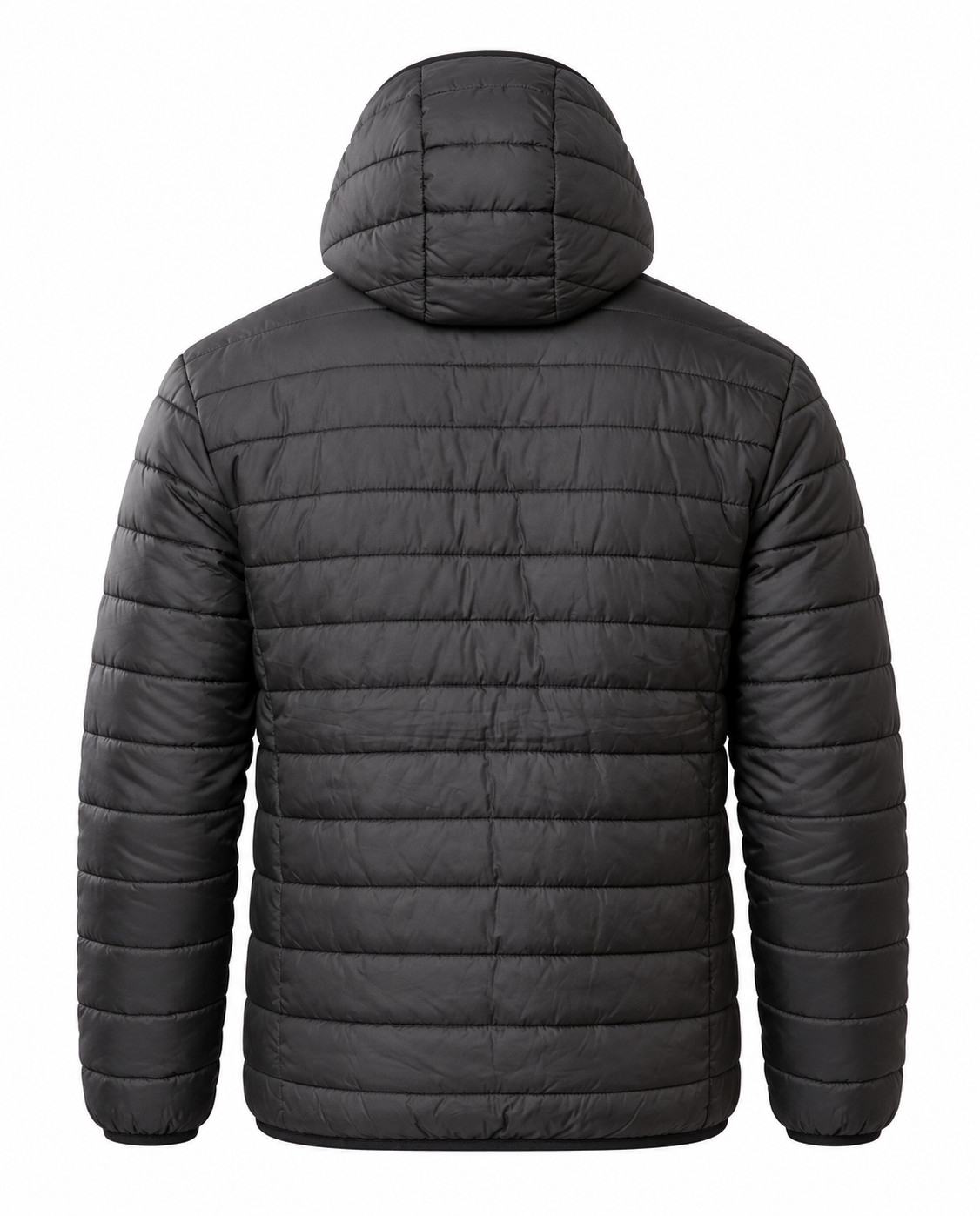 Black Puffer Jacket For Mens Back View