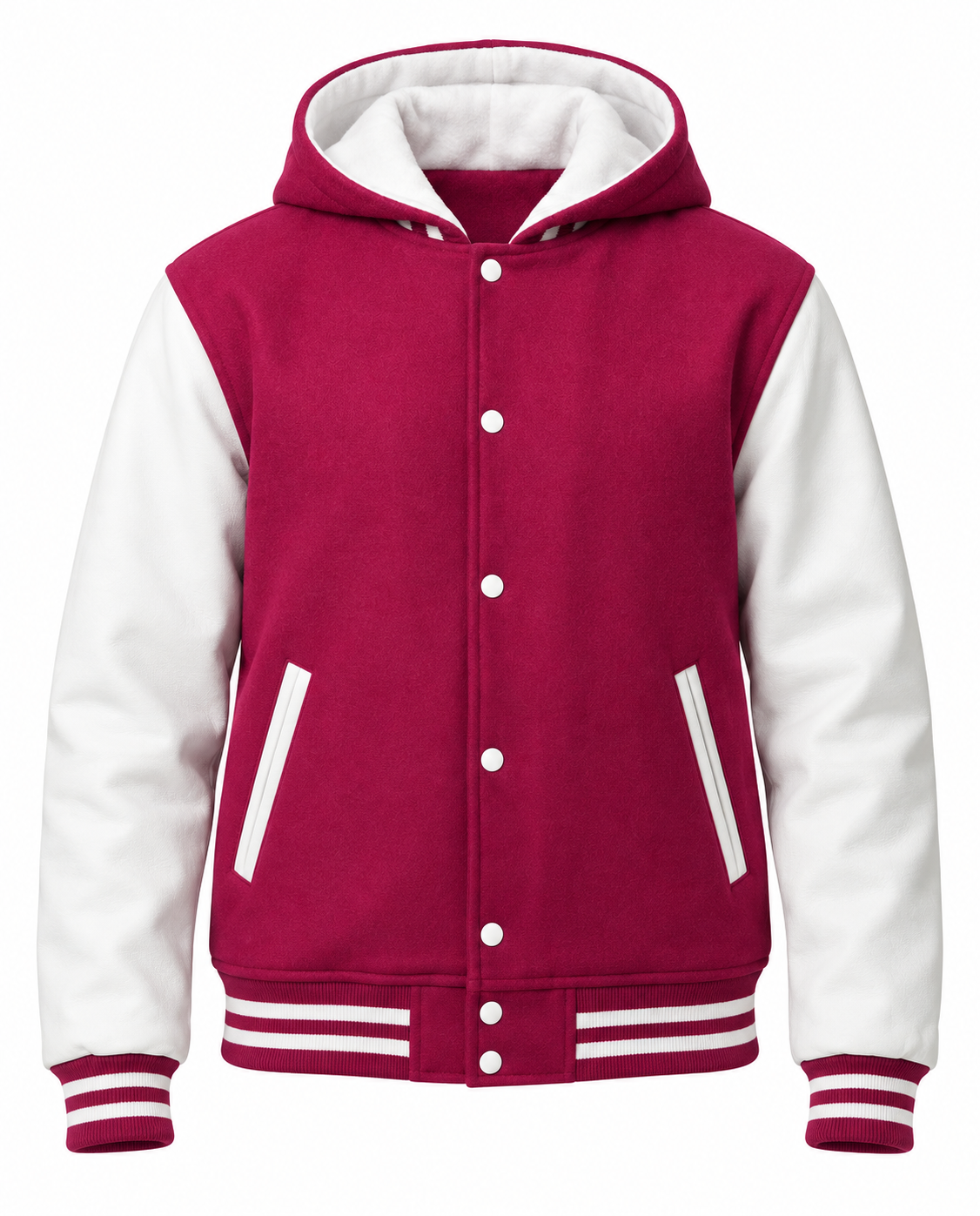Hoodie Letterman Jacket For Girls Front View