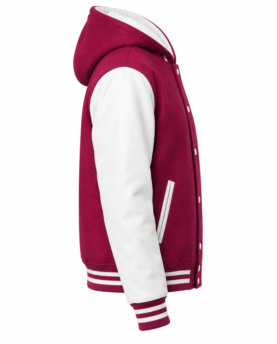 Hoodie Letterman Jacket For Girls Right Sleeve View