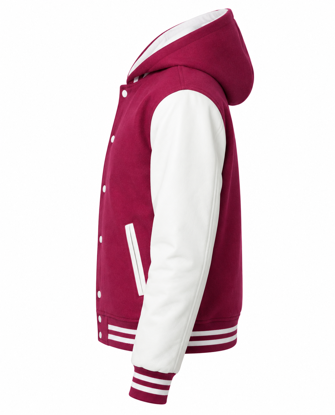 Hoodie Letterman Jacket For Girls Left Sleeve View