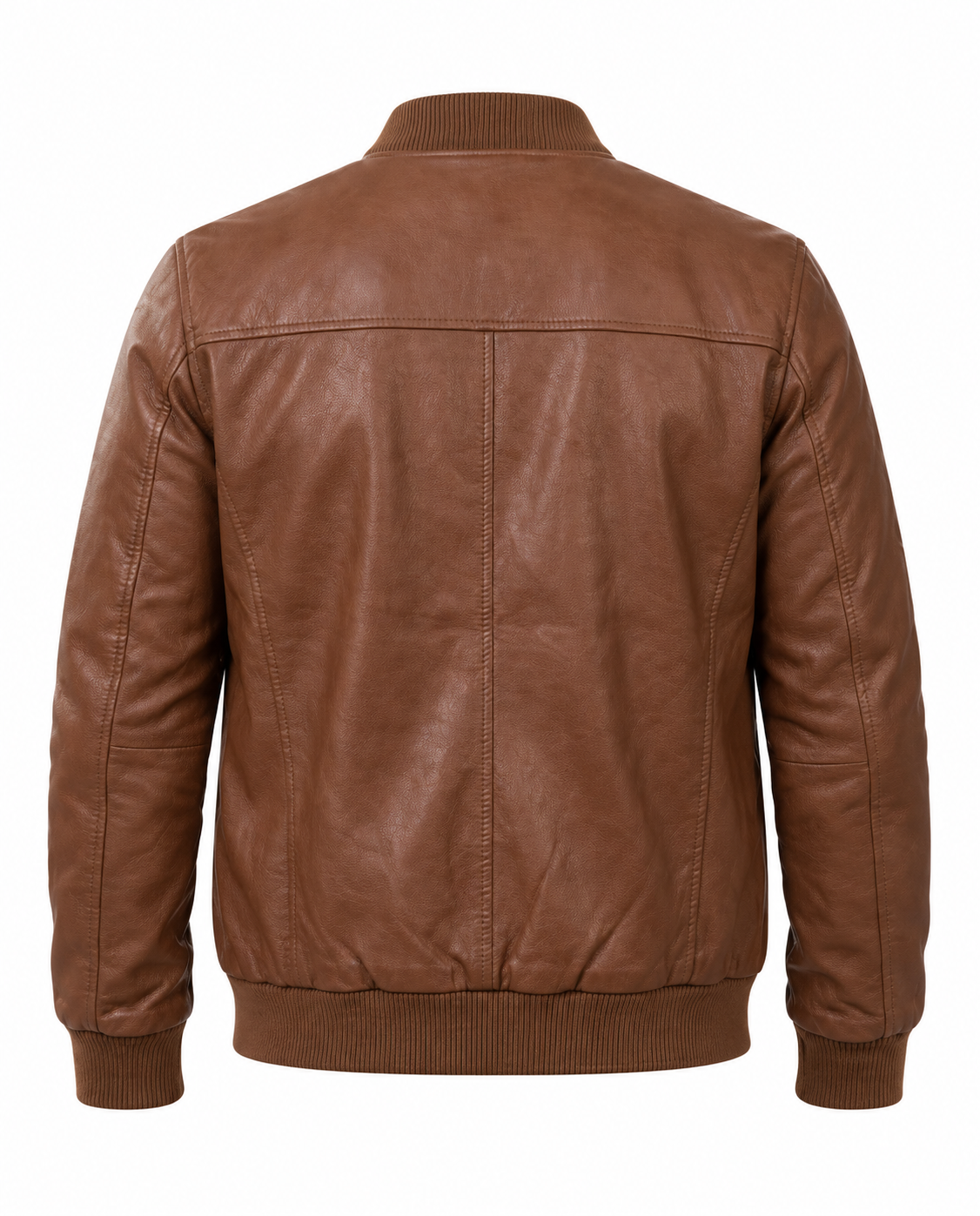 Leather Jacket Bomber Sheep Mens Back View