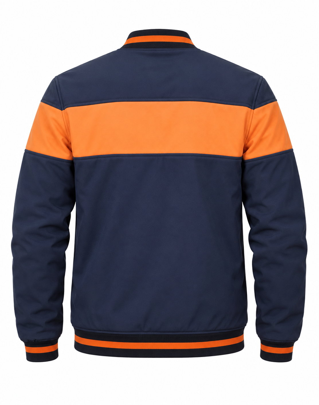 Stylish Softshell Bomber Jacket with Panels Back View