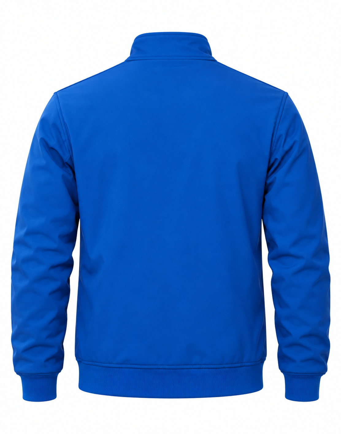 Royal Blue Soft-Shell Bomber Jacket Back View