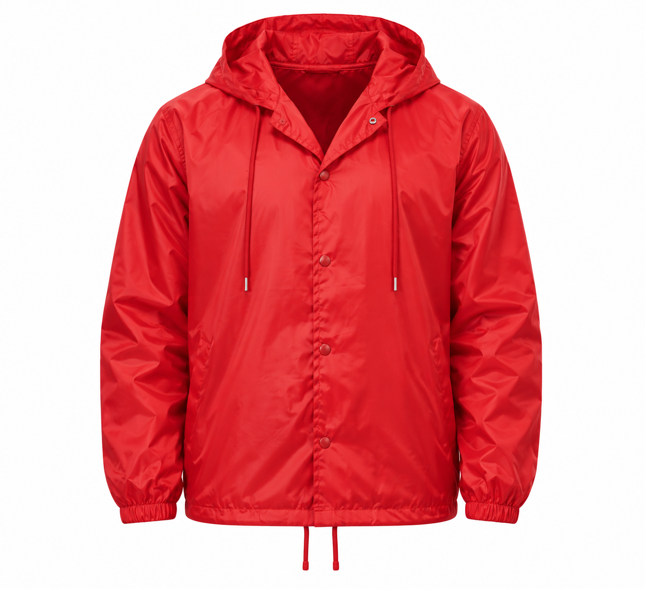 Coach Jacket Red Nylon Twill Front View