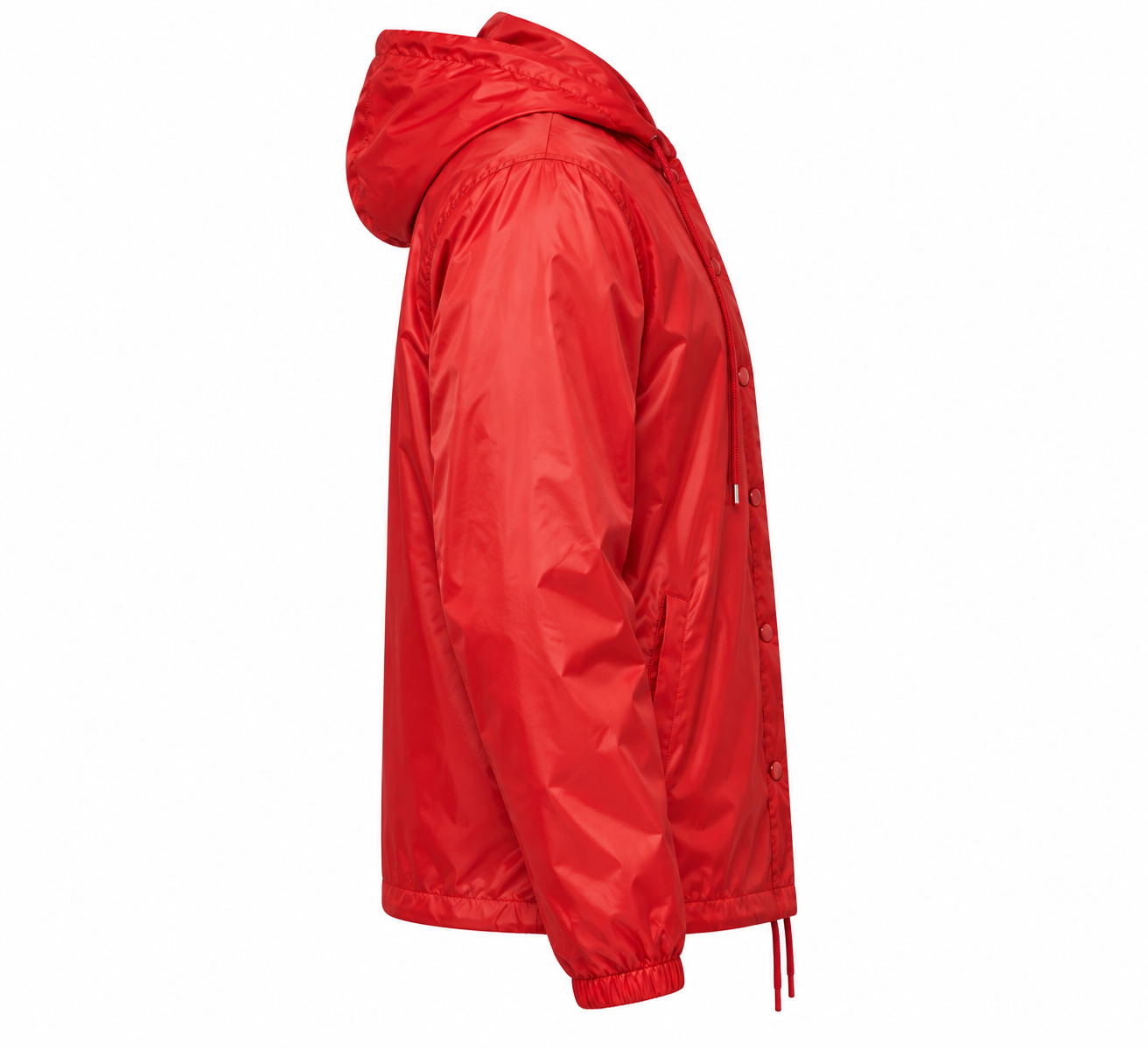Coach Jacket Red Nylon Twill Right Sleeve View