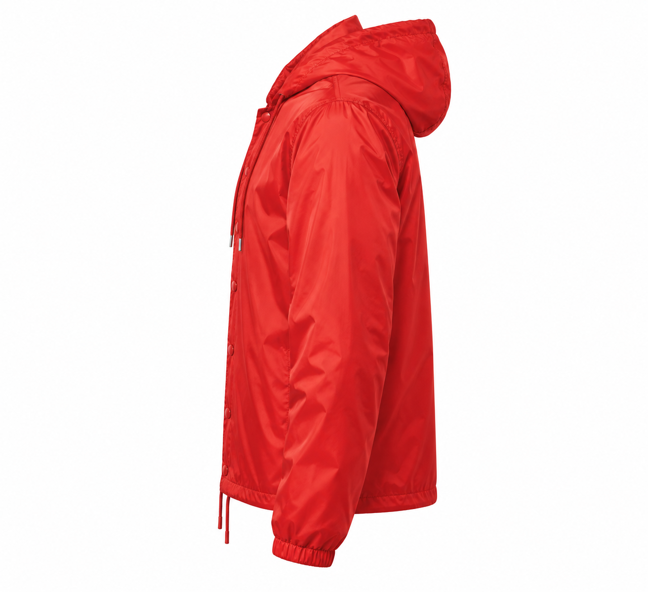 Coach Jacket Red Nylon Twill Left Sleeve View