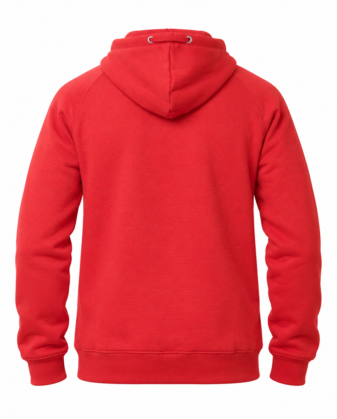 Customizable Zipper Fleece Hoodie In Red Back View