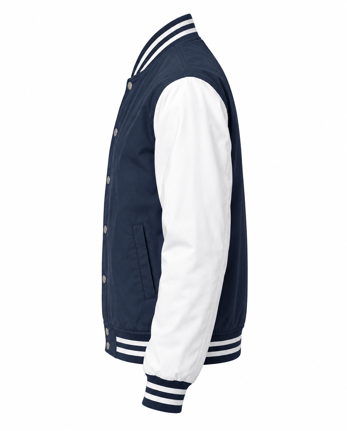 Lightweight Cotton Varsity Jacket Left Sleeve View