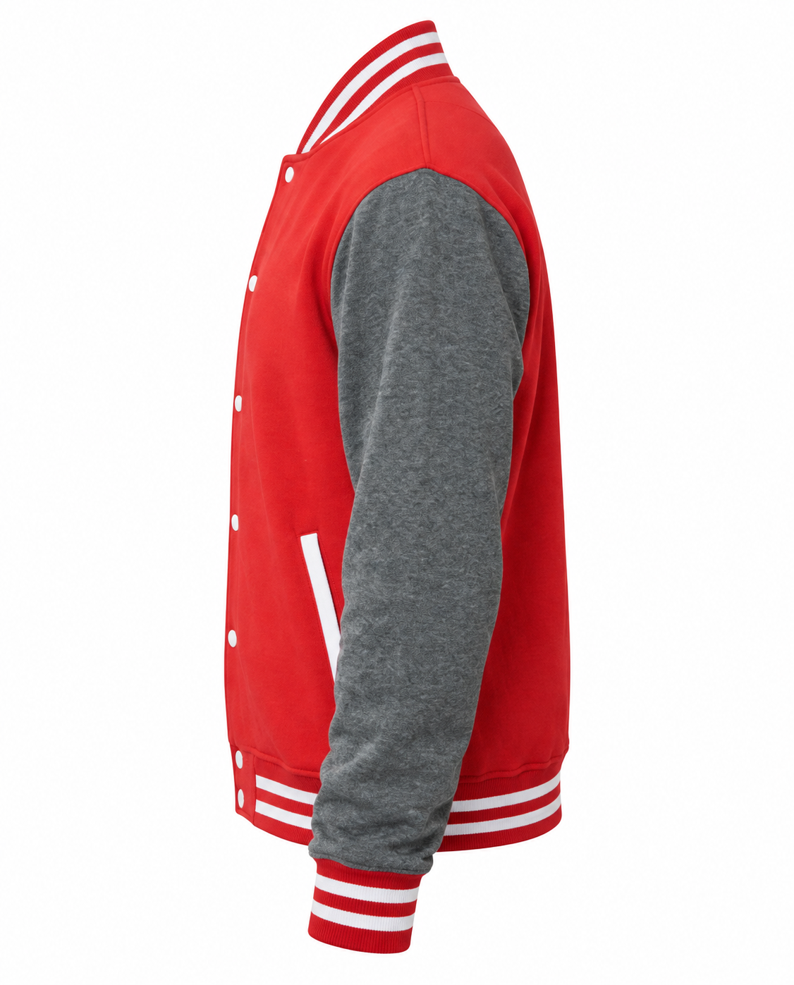 Cotton Fleece Varsity Jackets Schools Seniors Affordable Left Sleeve View