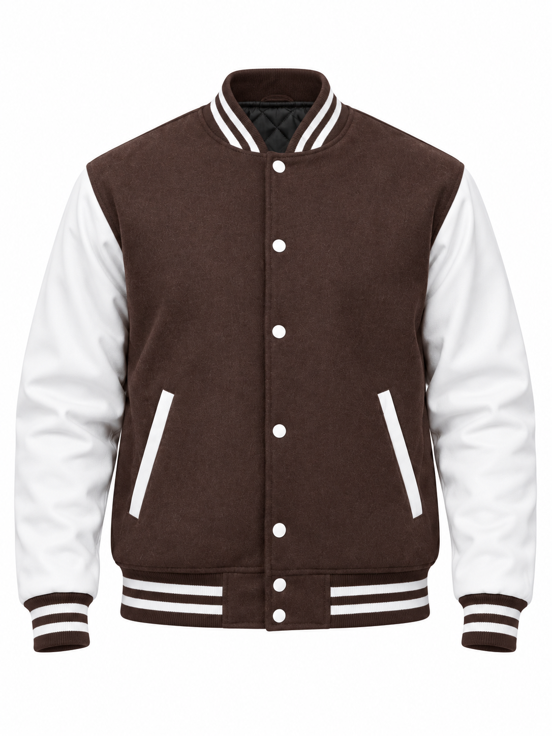 Vegan PU Letterman Jacket (Eco Friendly) Front View