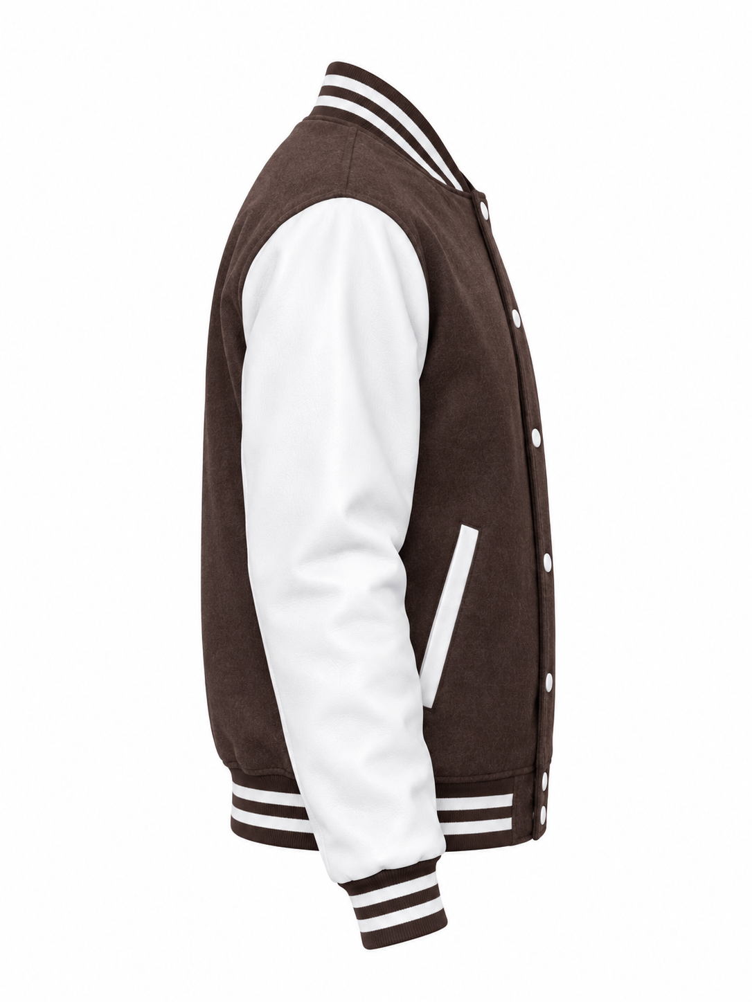 Vegan PU Letterman Jacket (Eco Friendly) Right Sleeve View