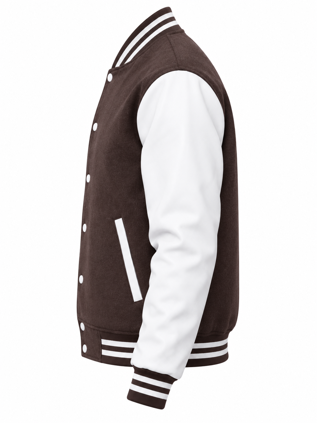 Vegan PU Letterman Jacket (Eco Friendly) Left Sleeve View