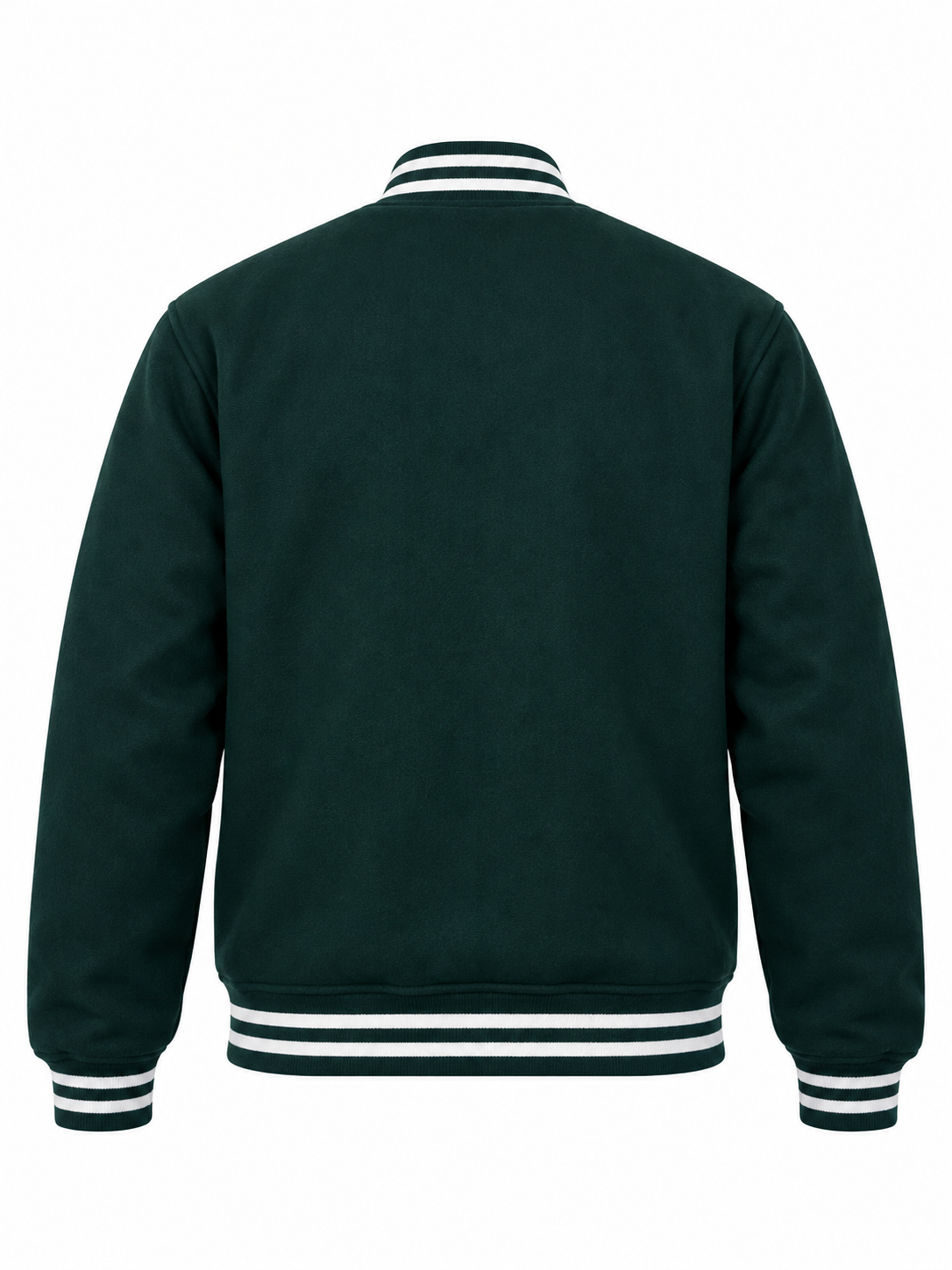 Green Wool Varsity Jacket Back View