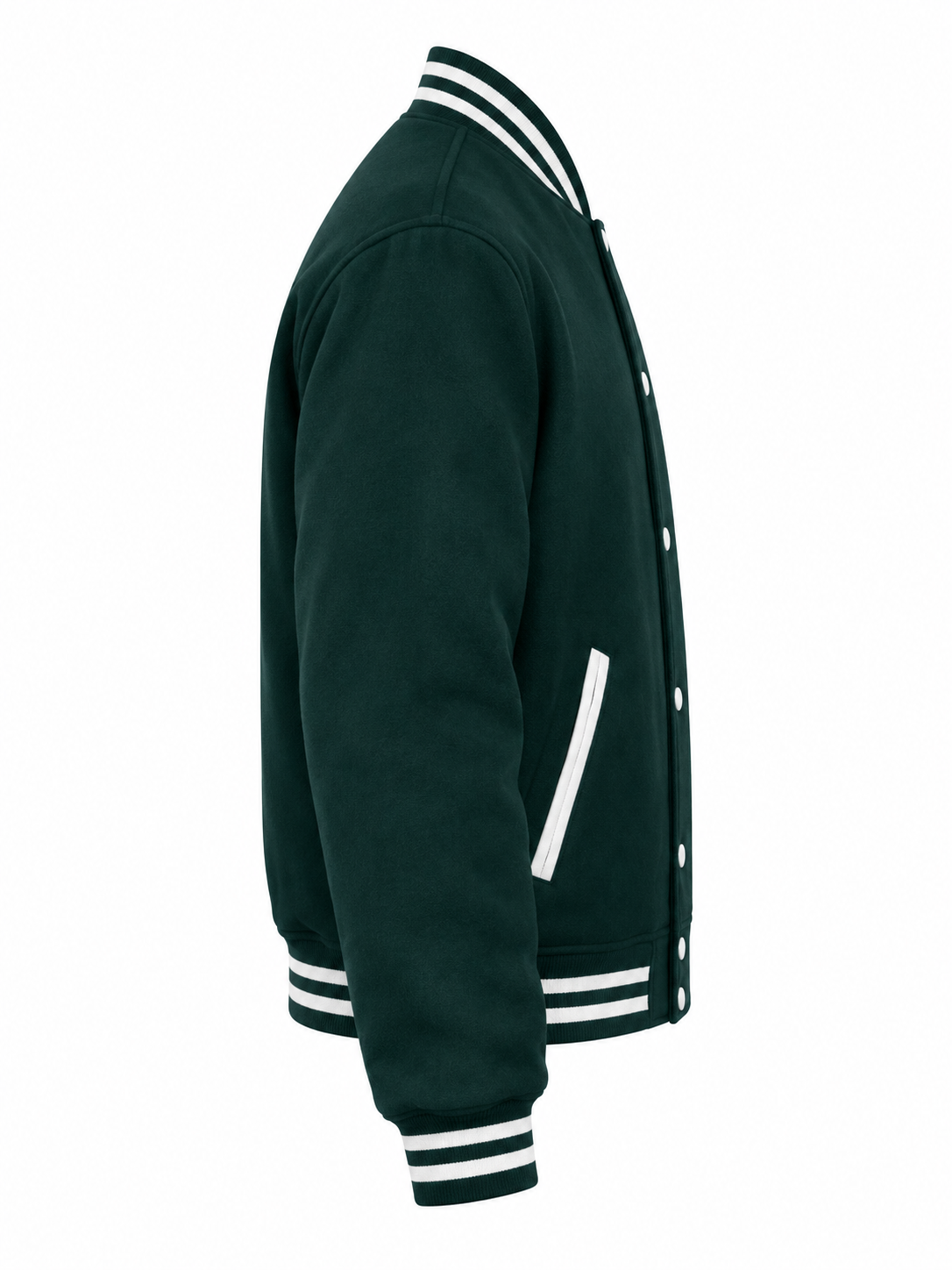 Green Wool Varsity Jacket Right Sleeve View