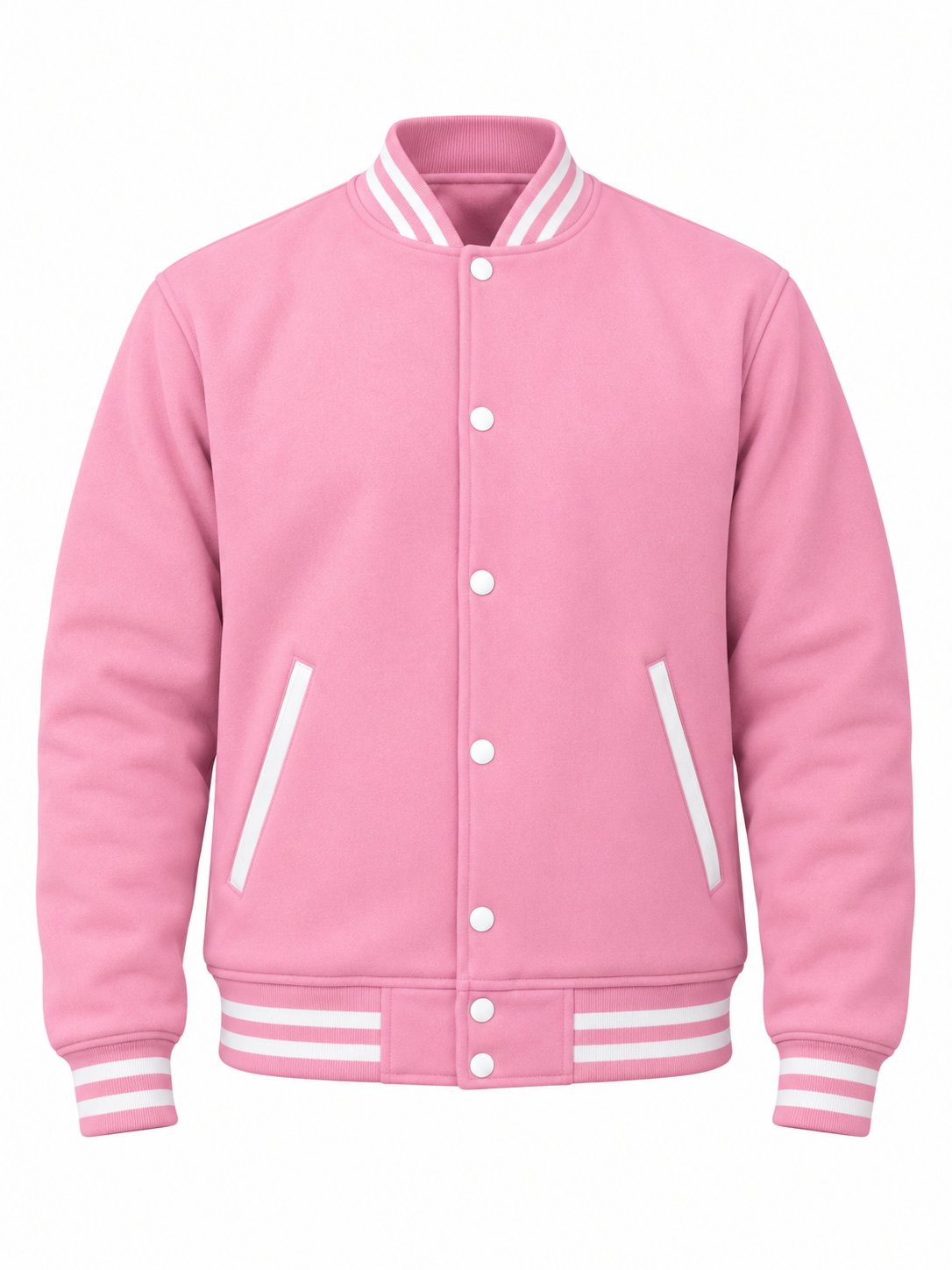 Baby Pink Varsity Jackets Front View