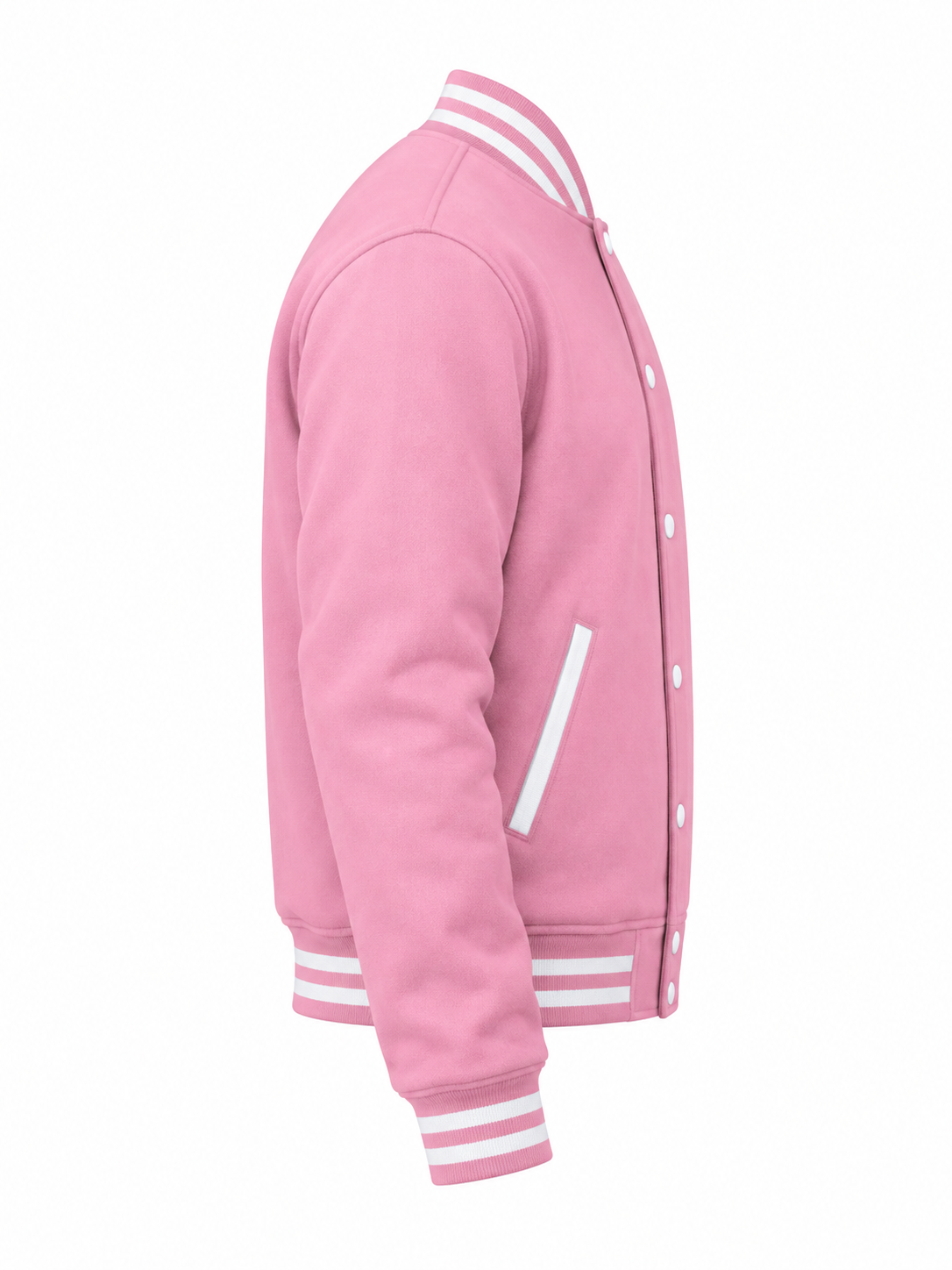 Baby Pink Varsity Jackets Right Sleeve View