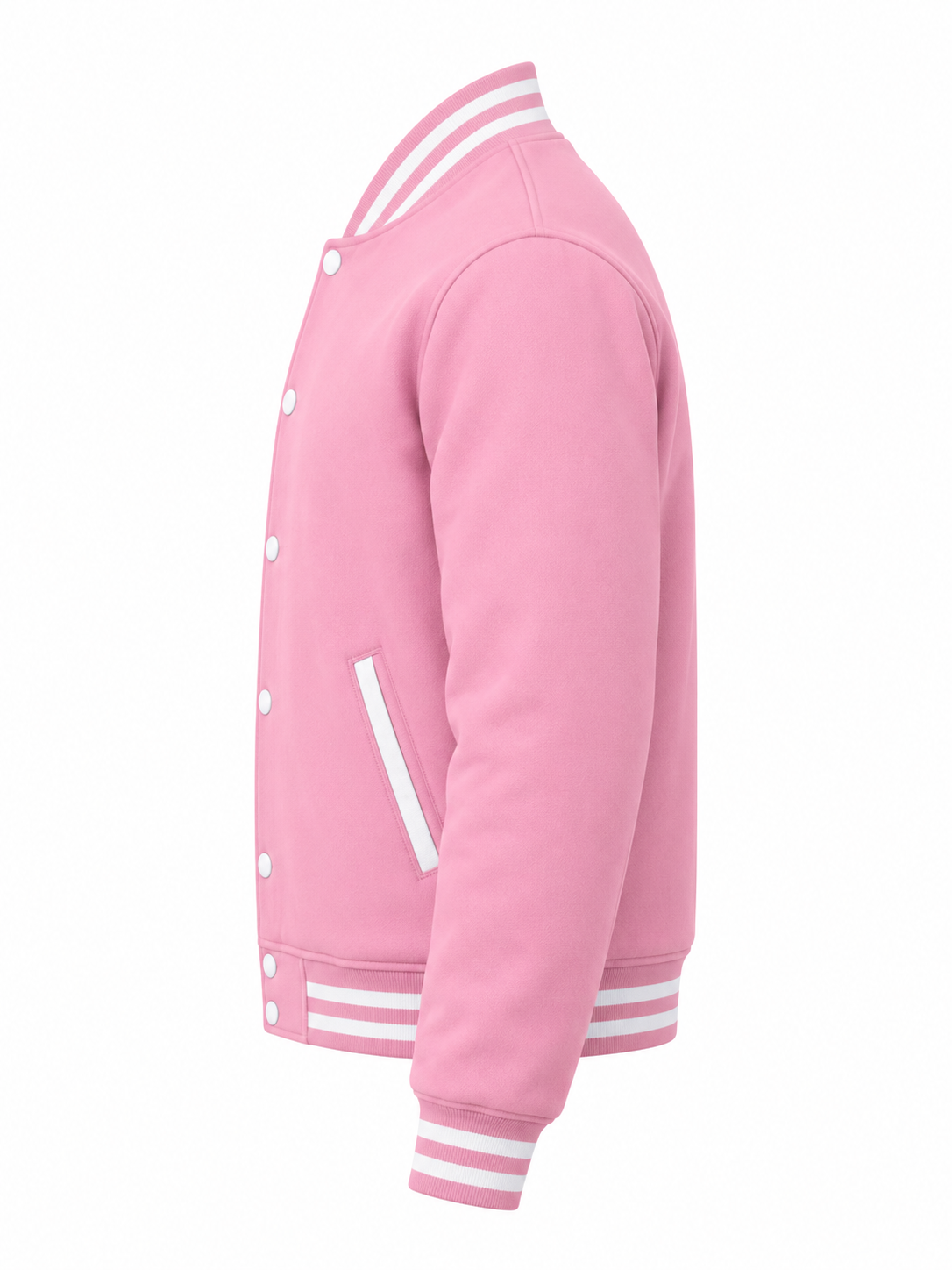 Baby Pink Varsity Jackets Left Sleeve View