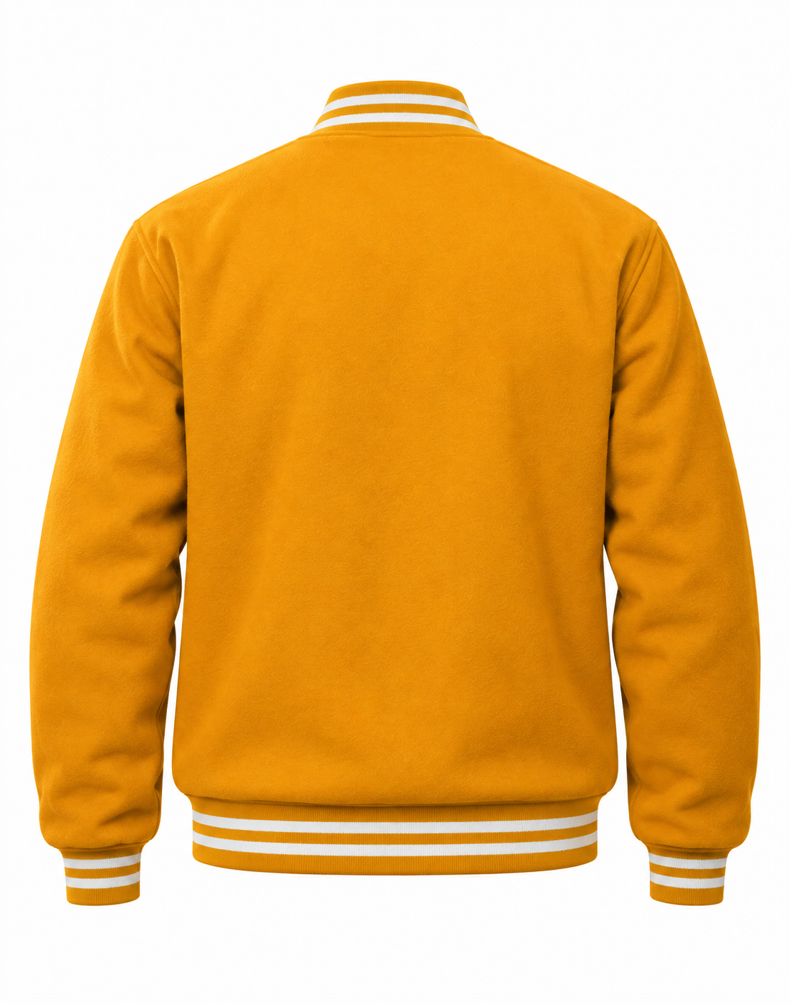 Gold Wool Varsity Jacket Back View