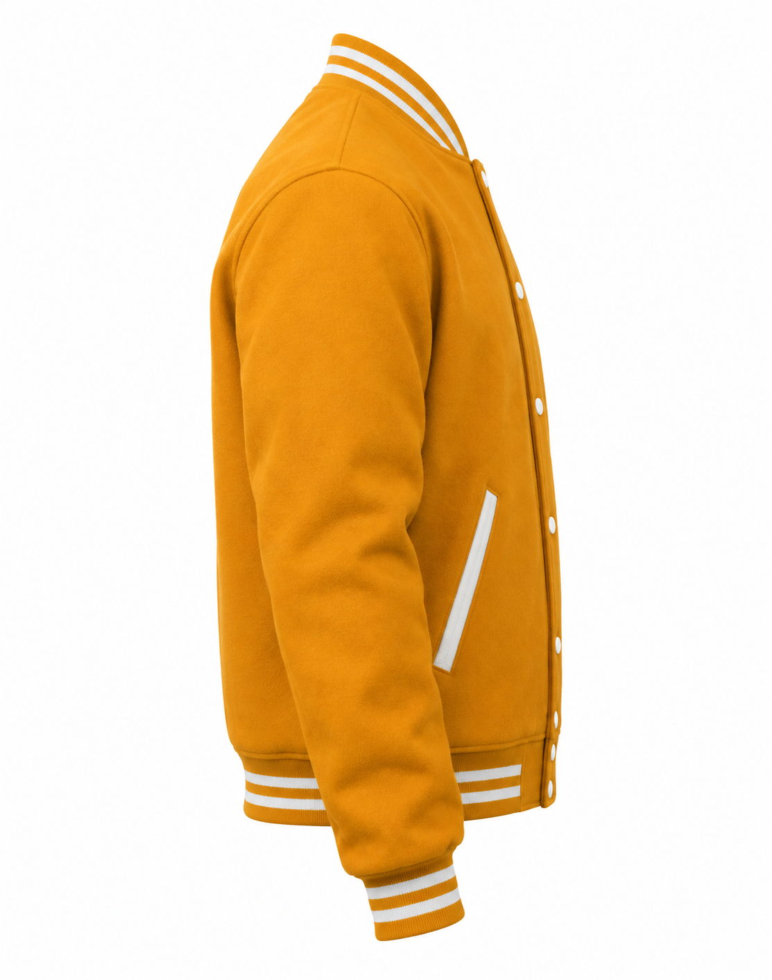 Gold Wool Varsity Jacket Right Sleeve View