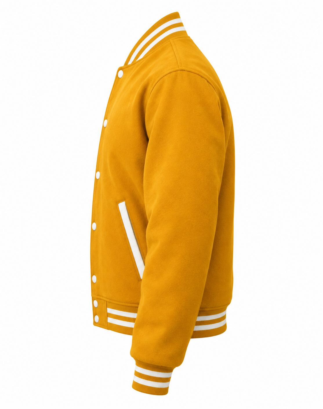 Gold Wool Varsity Jacket Left Sleeve View