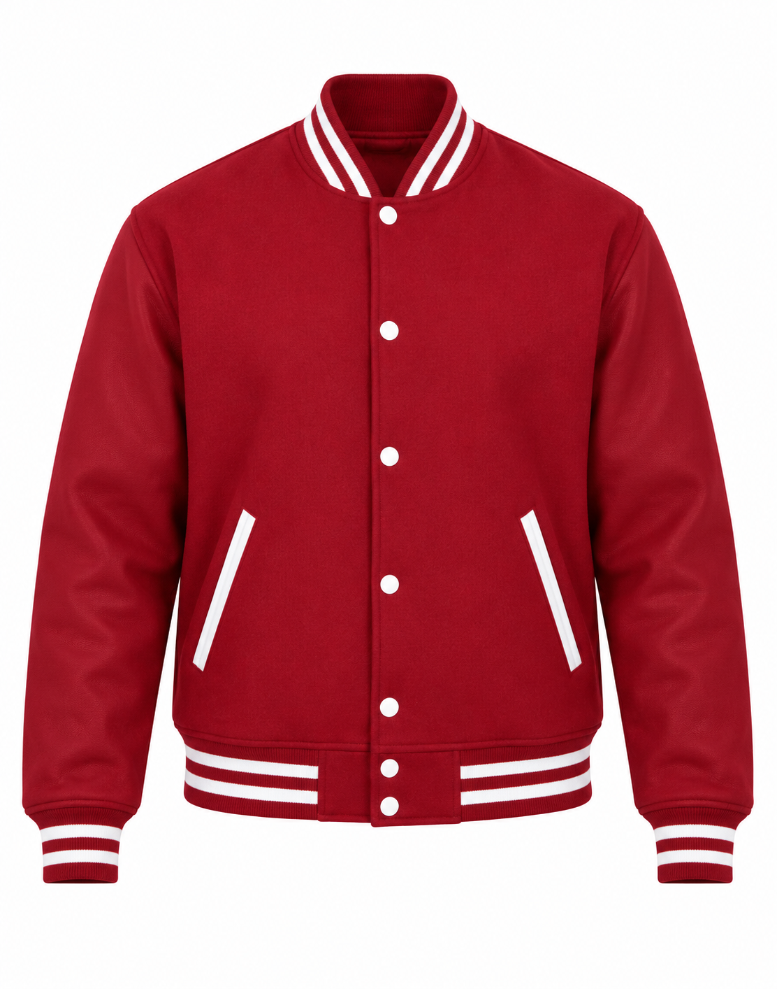 Cardinal Wool Varsity Jacket Front View