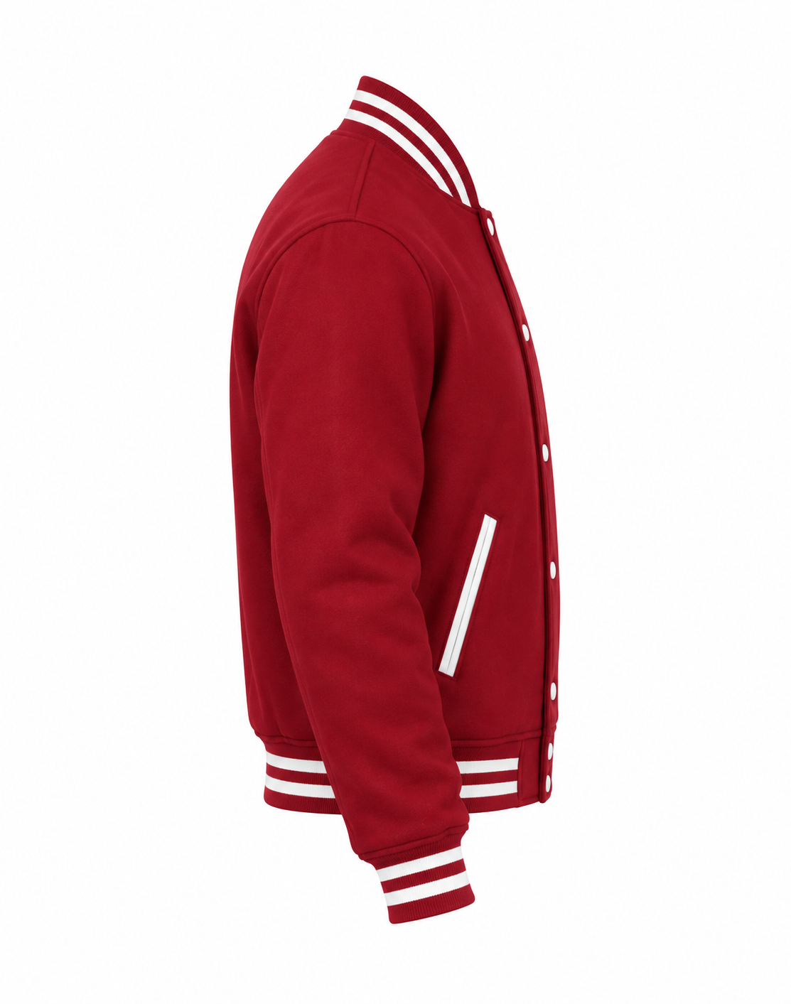 Cardinal Wool Varsity Jacket Right Sleeve View