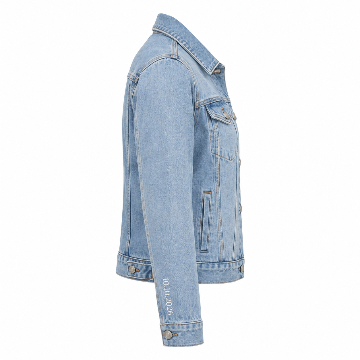 Embroidered Mrs Denim Jacket - right side view
