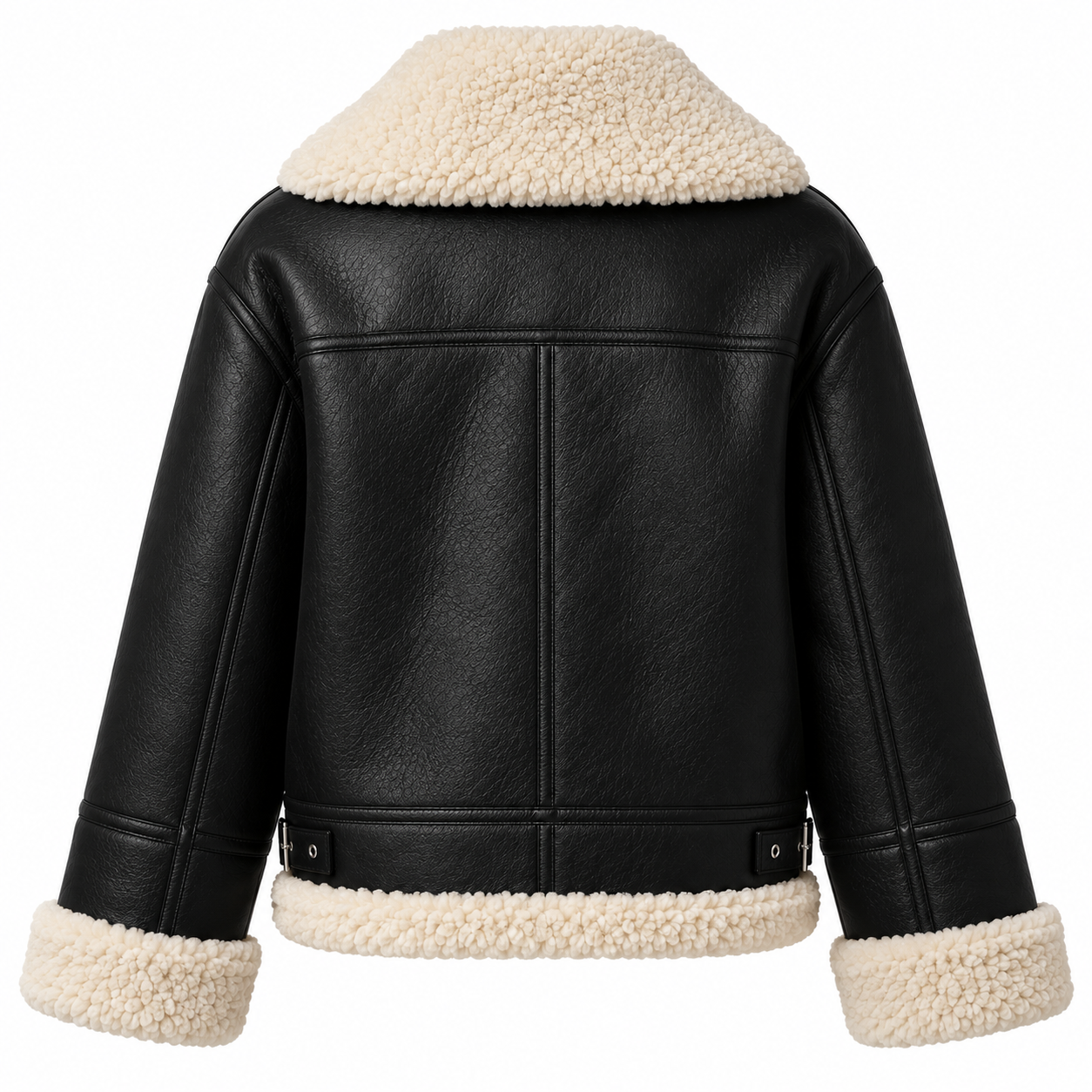 Faux Shearling Aviator Jacket - back view