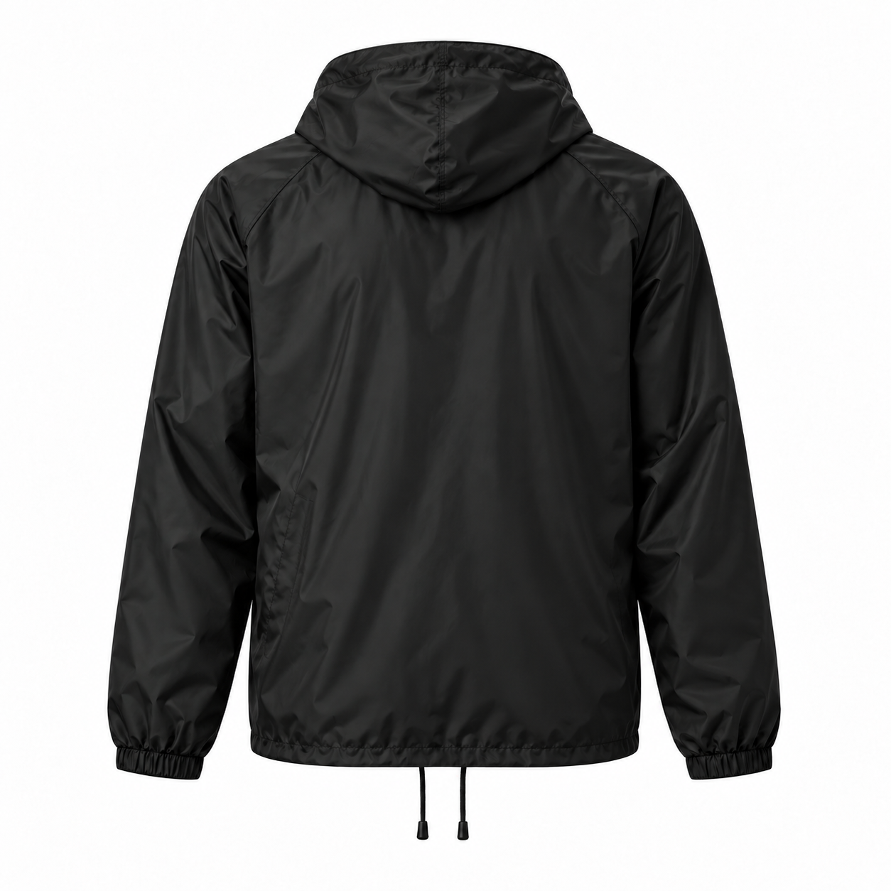 Hooded Nylon Coach Jacket with Logo - back view