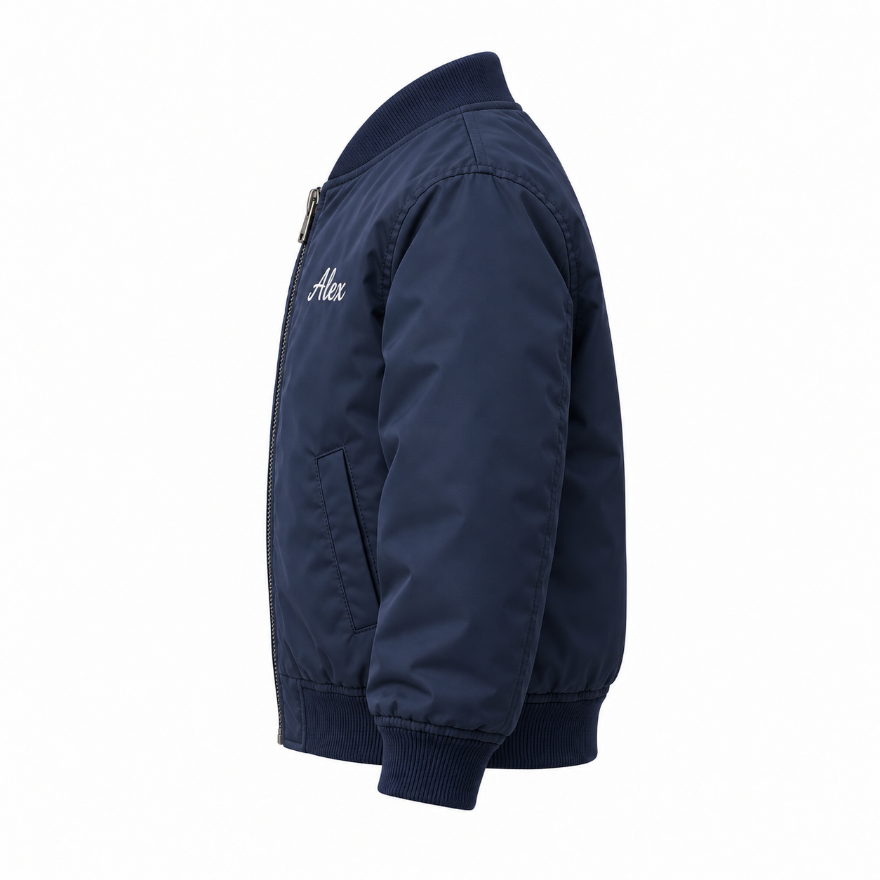 Kids Bomber Jacket with Embroidered Name - left side view