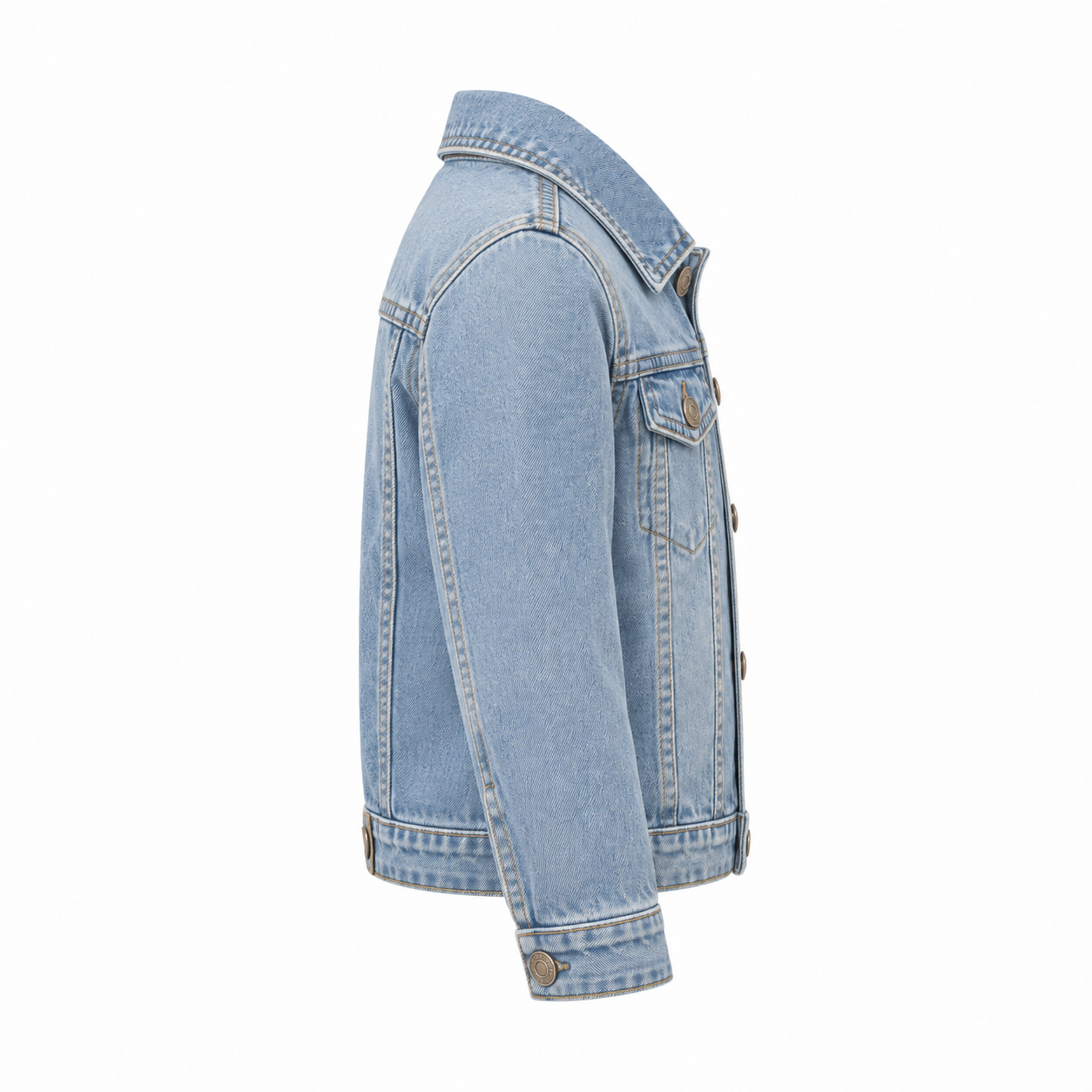 Kids Denim Jacket with Embroidered Name - right side view