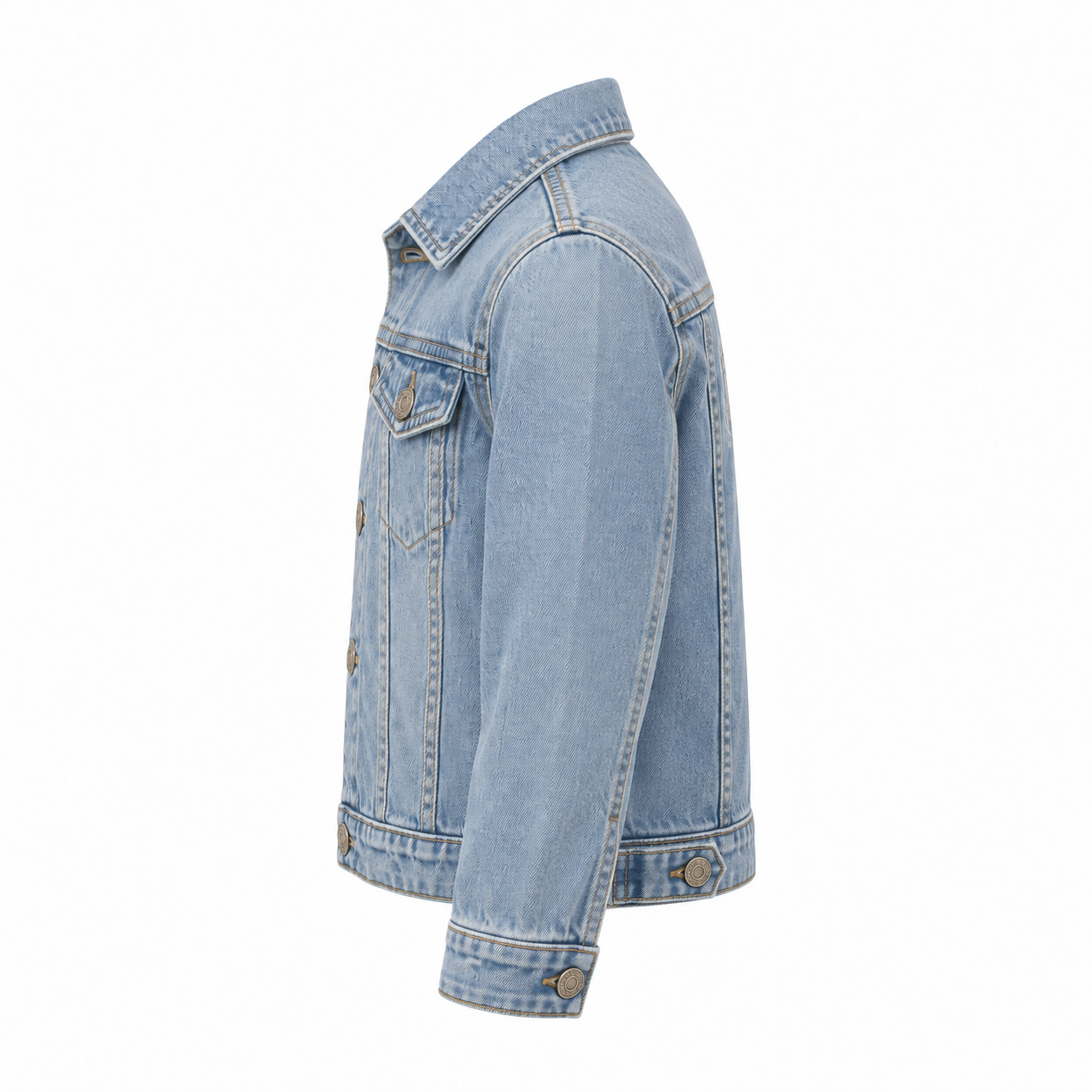 Kids Denim Jacket with Embroidered Name - left side view