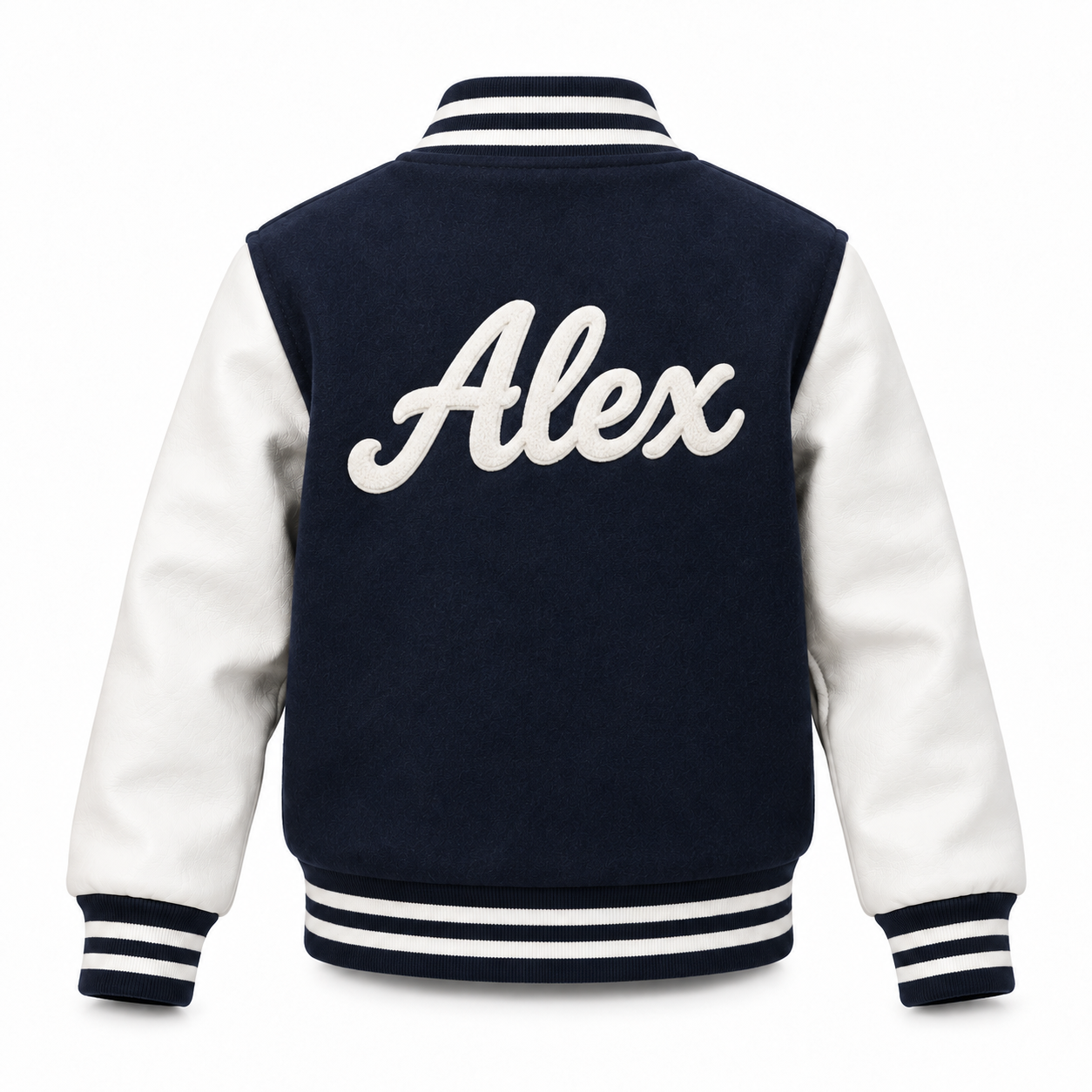 Kids Varsity Jacket with Name and Initial - back view