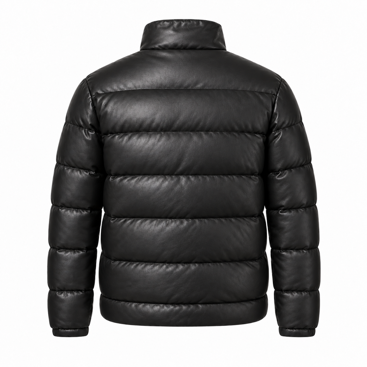Leather Puffer Jacket - back view