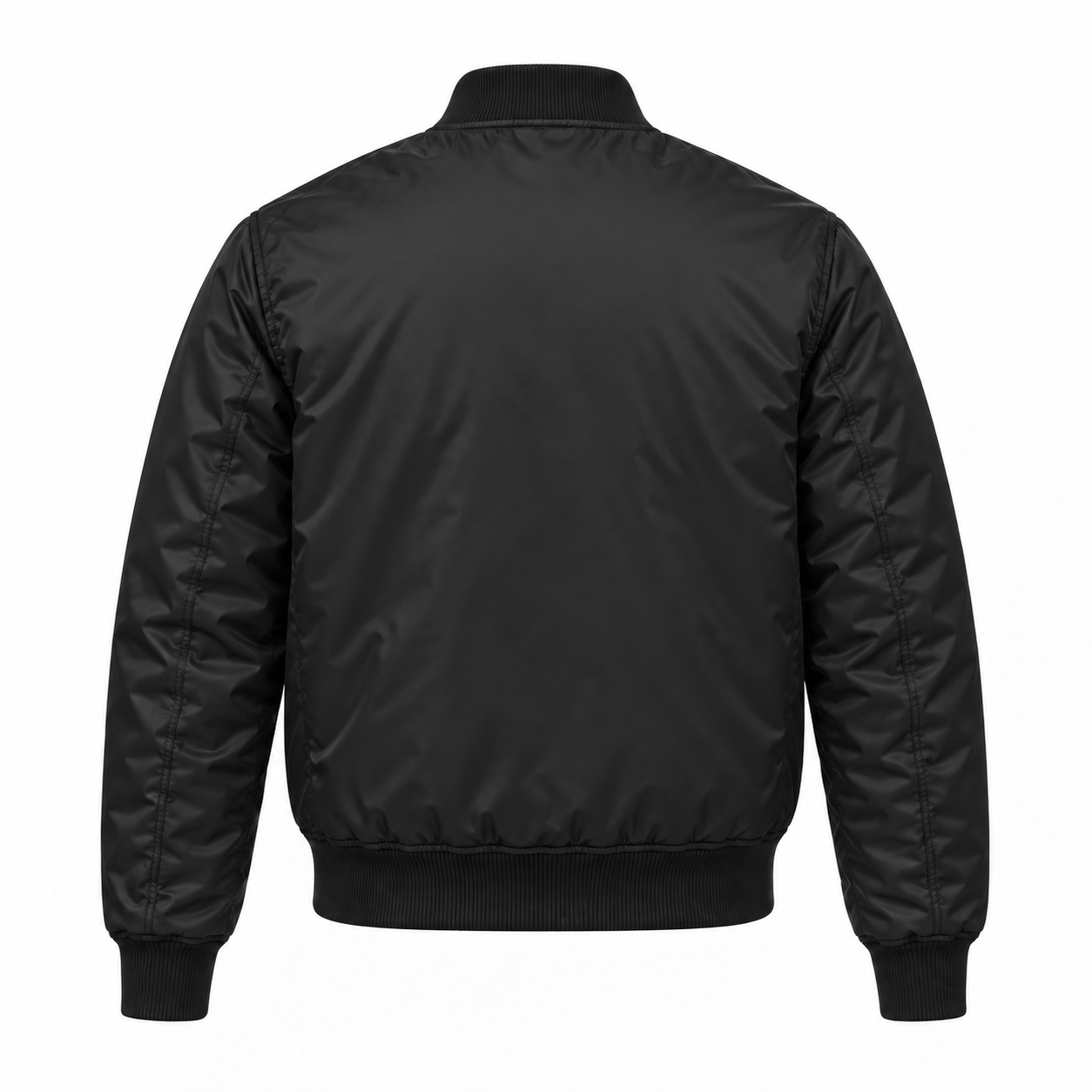 Padded Bomber Jacket with Embroidered Business Logo - back view