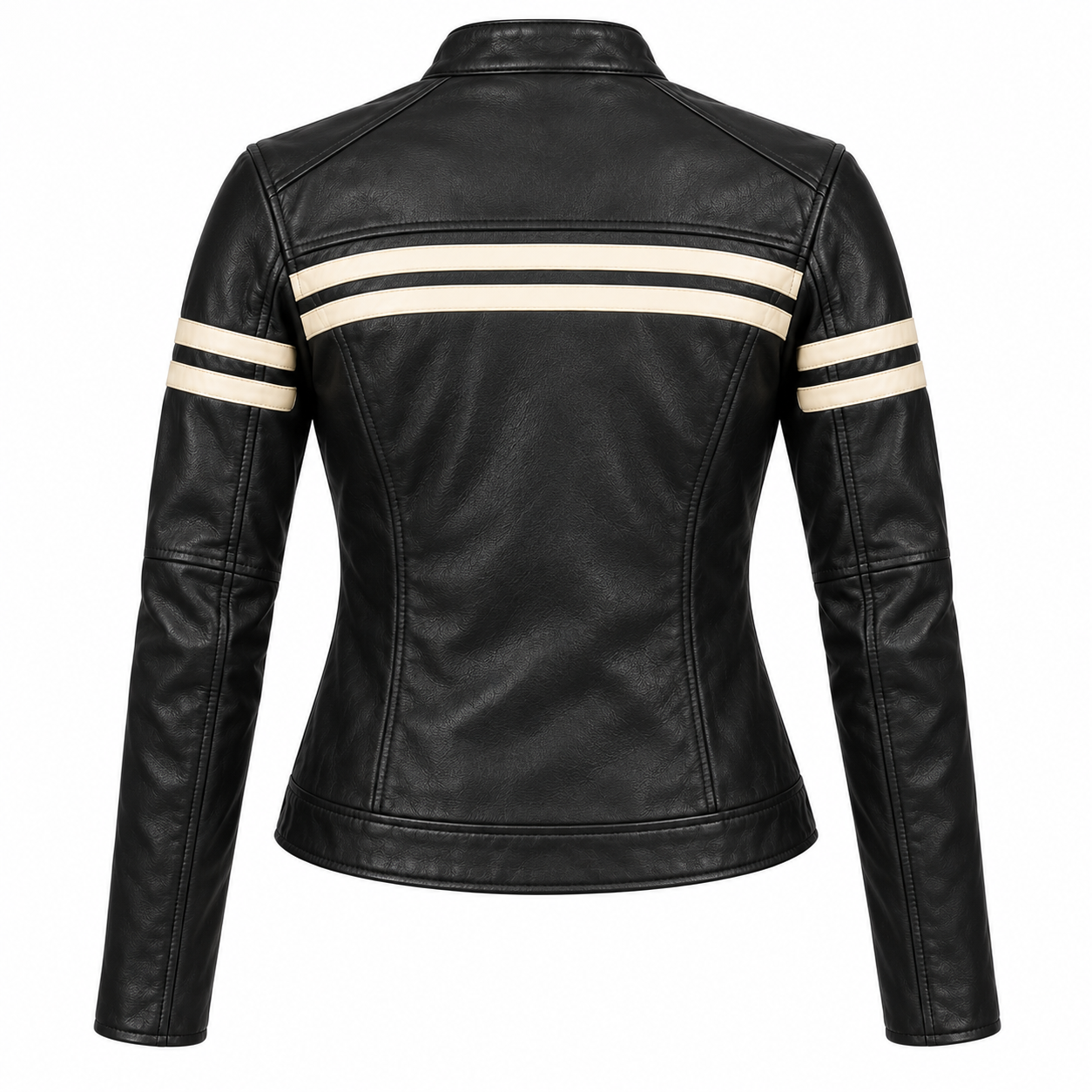 Women's Cafe Racer Leather Racing Jacket - back view