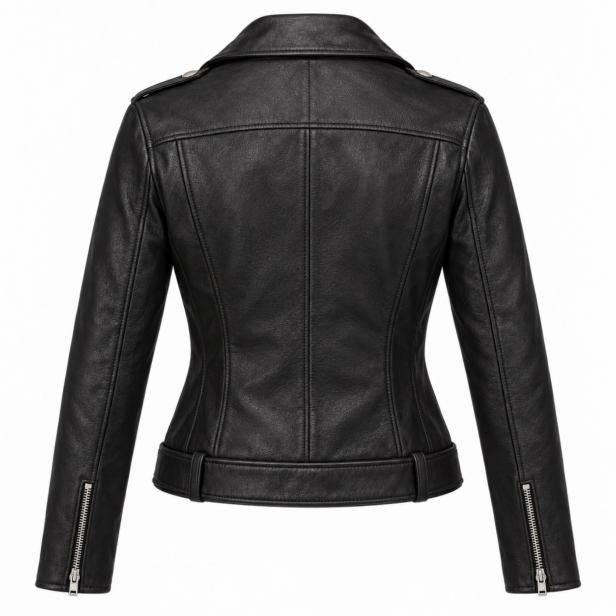 Custom Women's Cowhide Leather Biker Jacket - back view