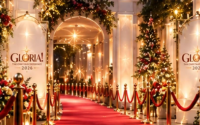 Elegant GLORIA! red carpet experience concept