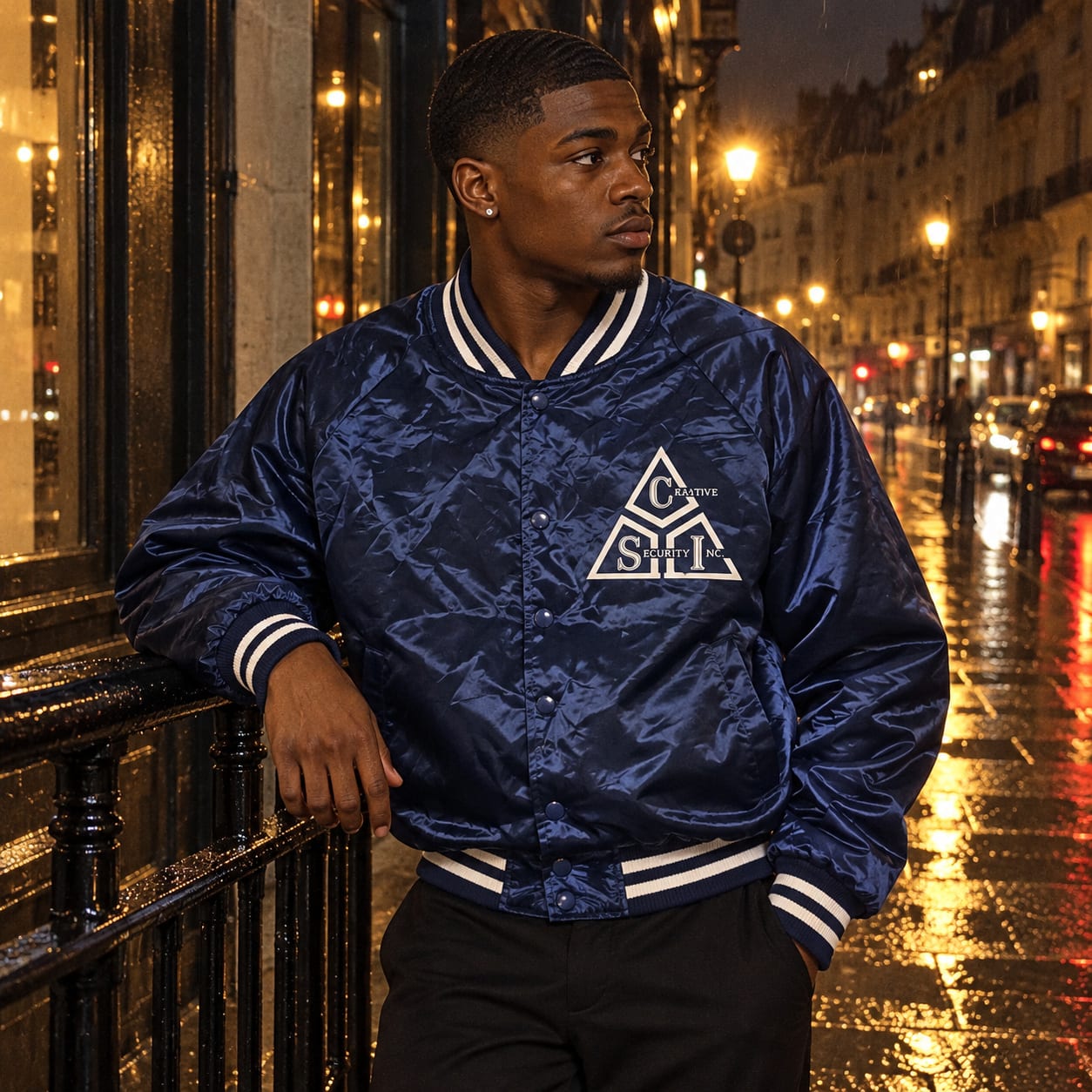 Chaqueta deportiva azul marino USA, vista principal