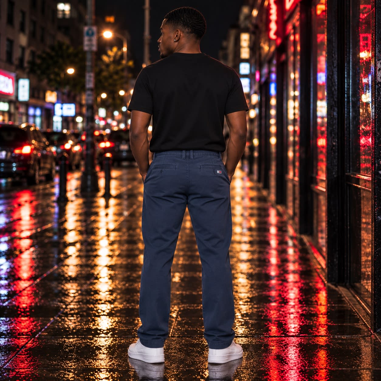 Pantalón chino Tommy Hilfiger azul marino, segunda vista