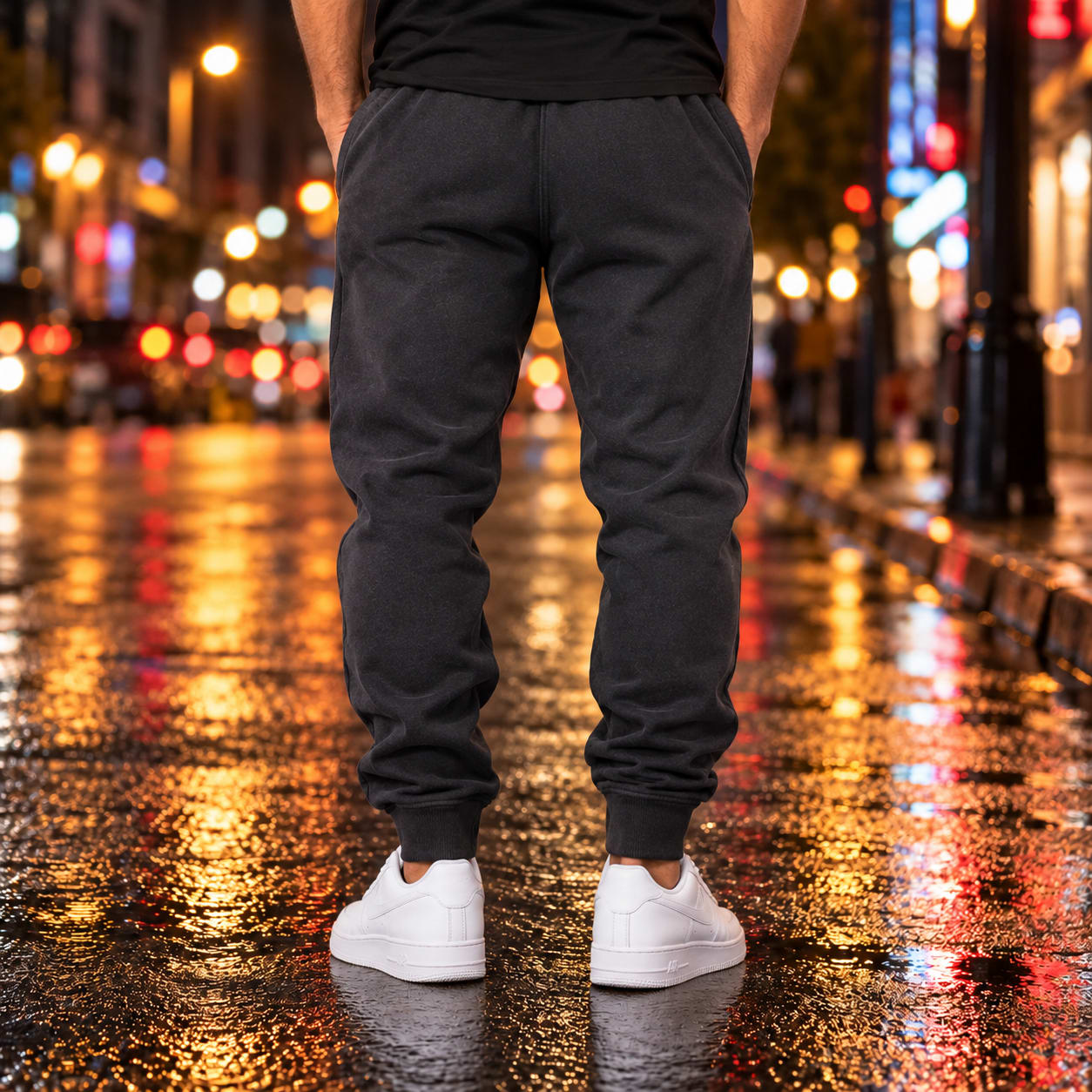 Jogger Champion negro con logo, segunda vista