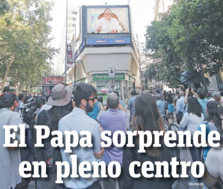 El Papa sorprende en pleno centro: