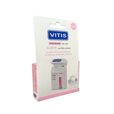 Seda Dental Vitis Suave Con Cera, Flúor Y Menta 50 Metros