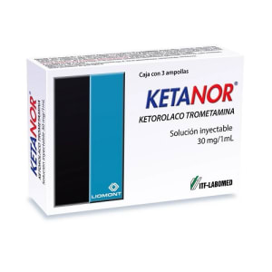 Ketanor ampollas 30 Mg/1mL 3 unidades
