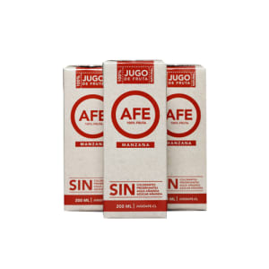 AFE Pack 3 Jugos de frutas 100% Manzana x 200ml